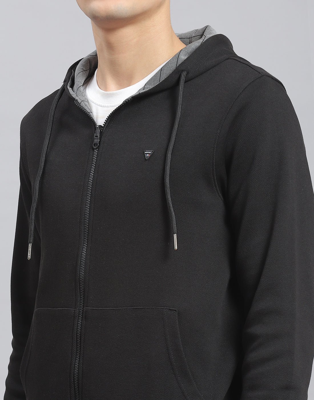 Men Black Solid Hooded Full Sleeve Reversible Sweatshirt - Image 8