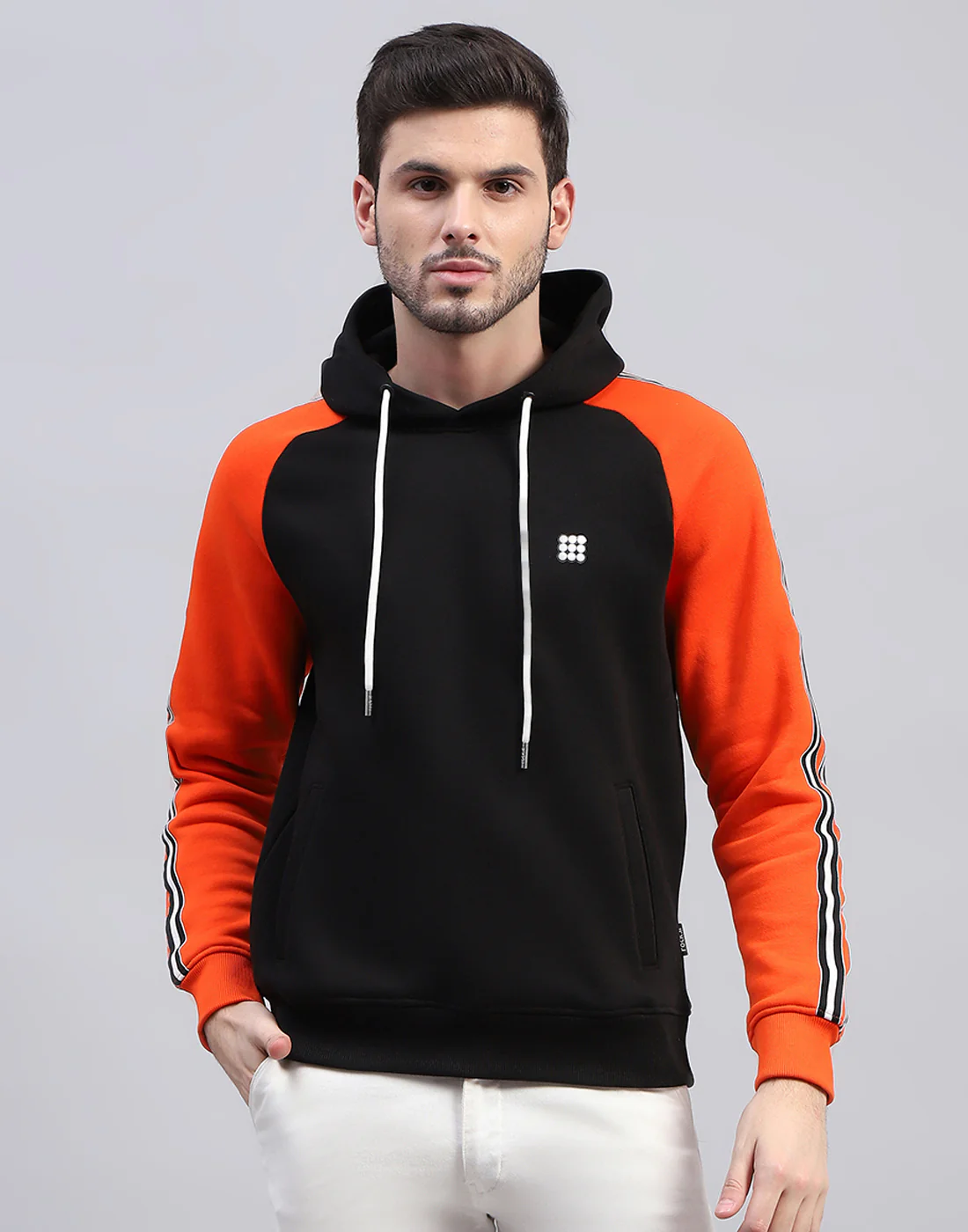 Rock.it Men Black Solid Hooded Full Sleeve Sweatshirt - Image 2