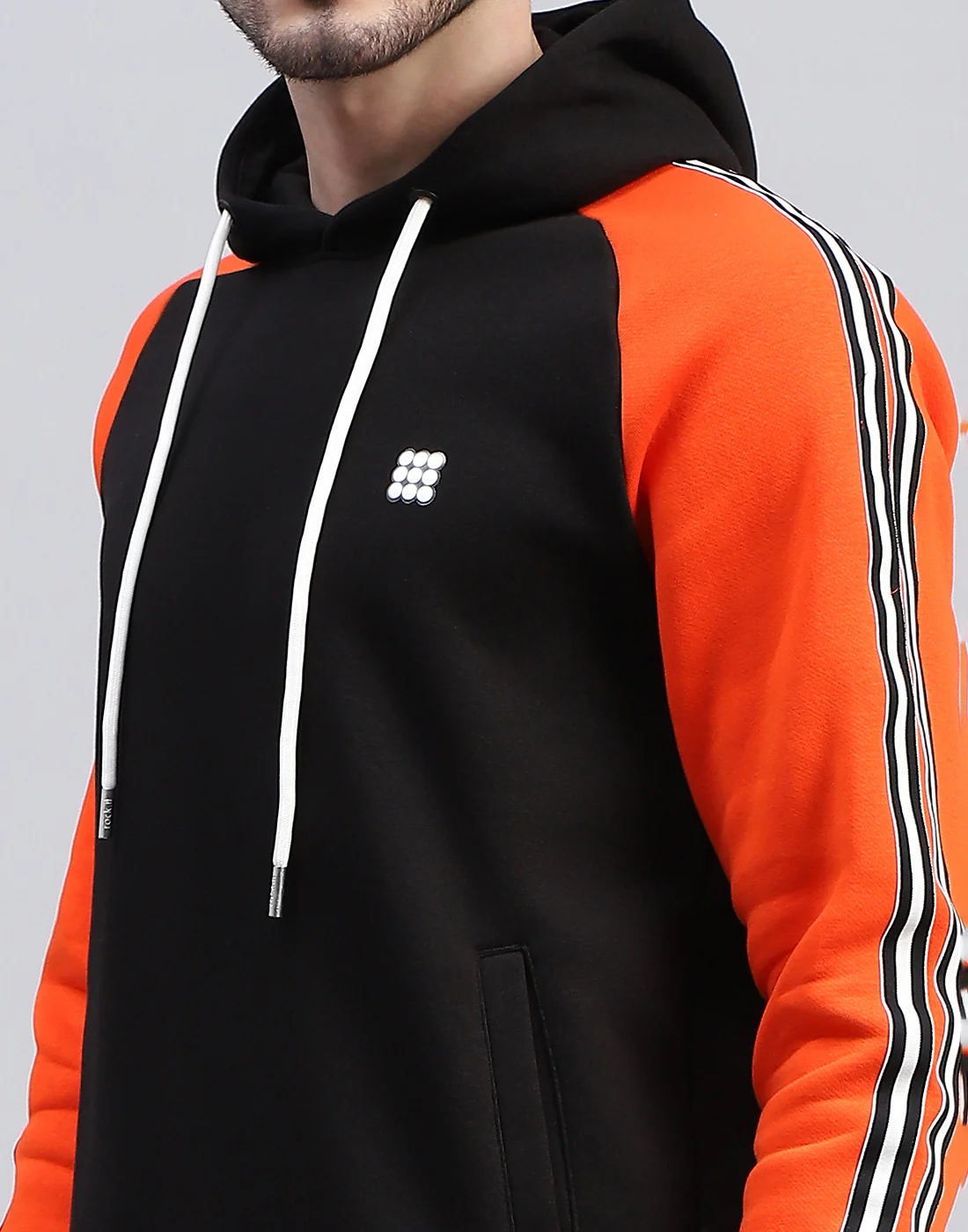 Rock.it Men Black Solid Hooded Full Sleeve Sweatshirt - Image 6
