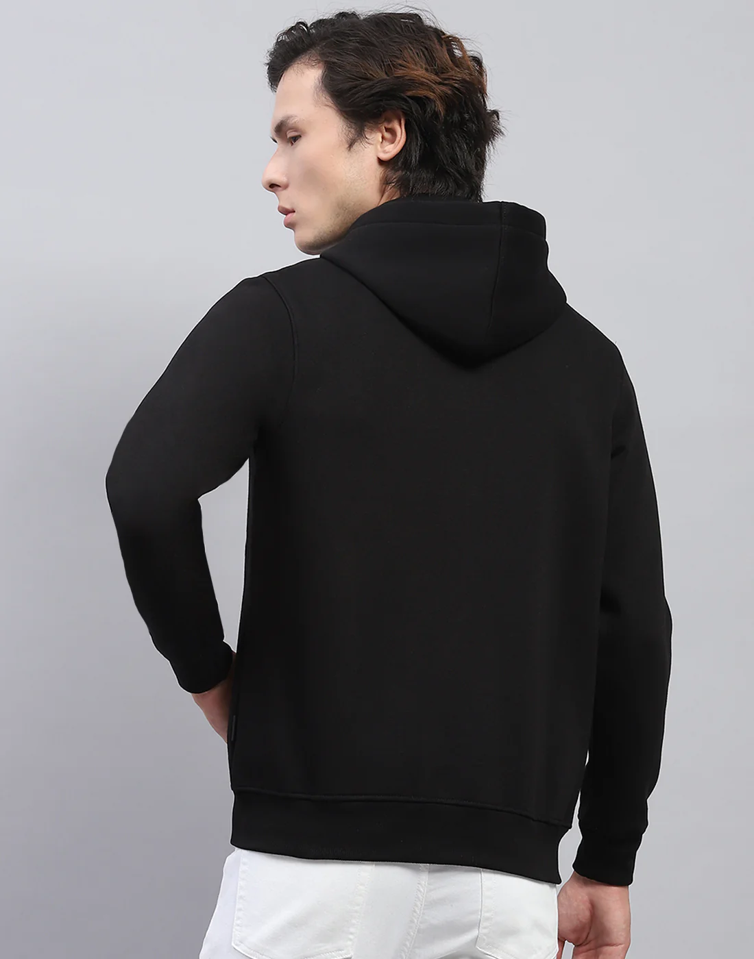 Rock.it Men Black Solid Hooded Full Sleeve Sweatshirt - Image 5
