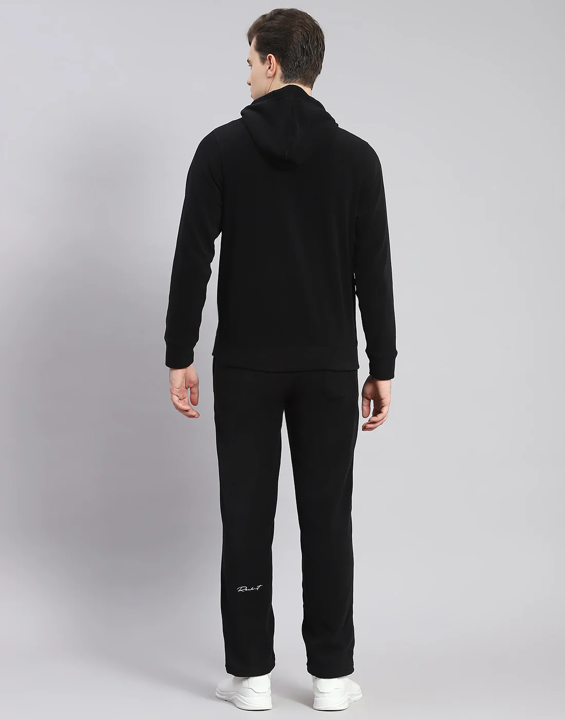 Rock.it Men Black Solid Hooded Full Sleeve Tracksuit - Image 5
