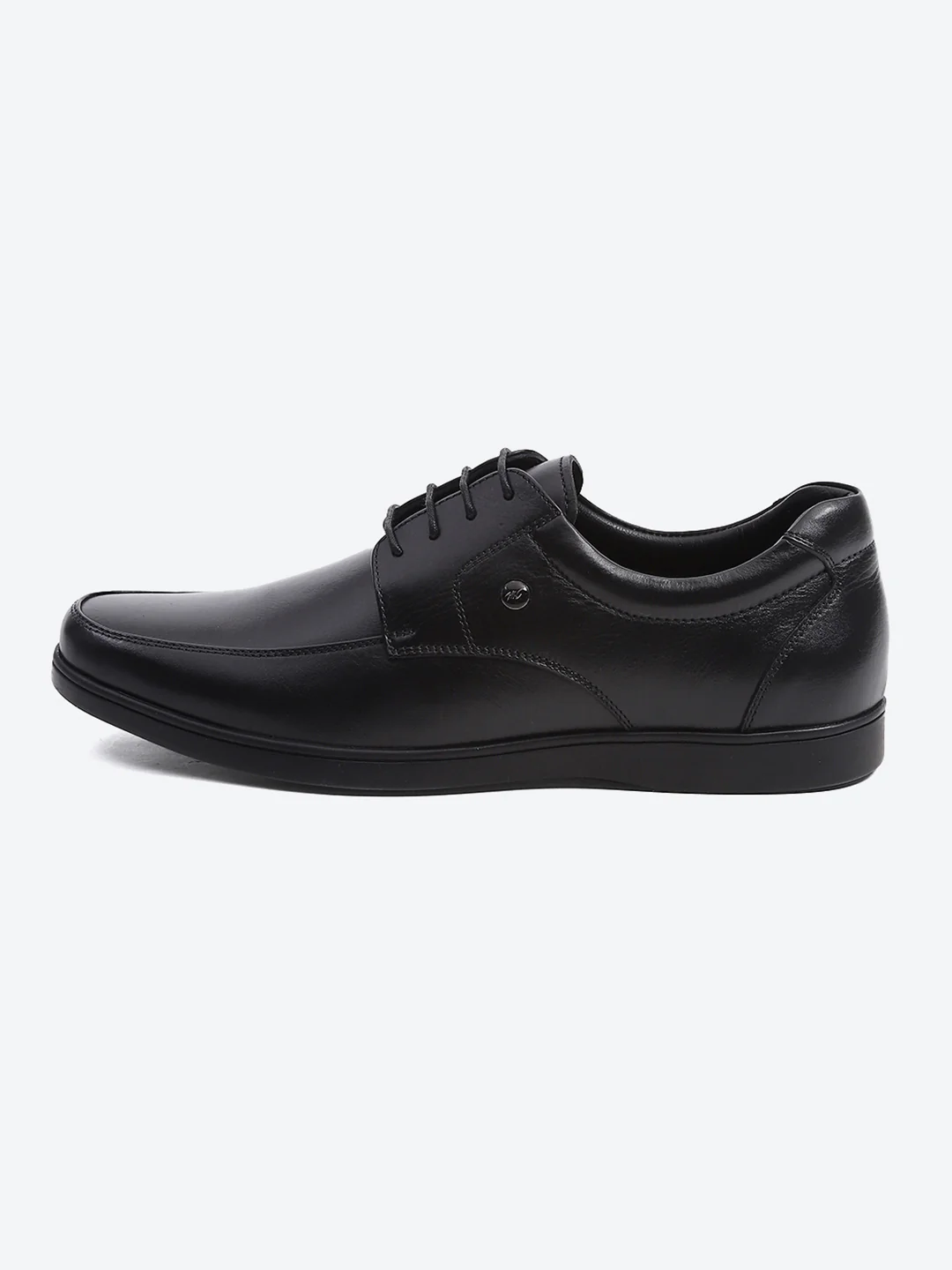 Men Black Solid Lace Up Genuine Leather Formal Derby - Image 3