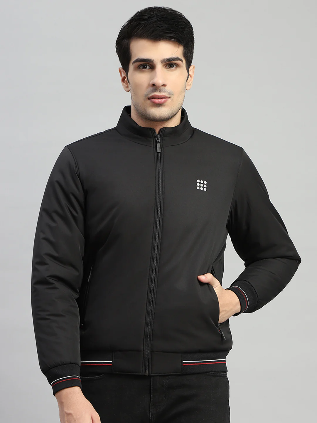 Rock.it Men Black Solid Mock Neck Full Sleeve Jacket - Image 2