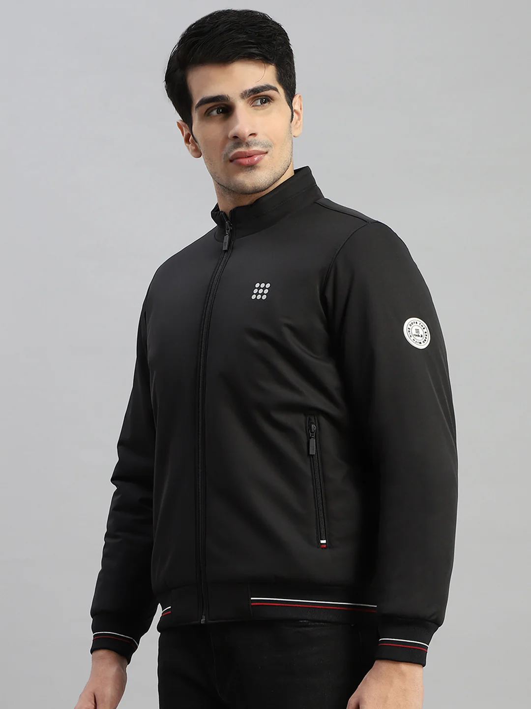 Rock.it Men Black Solid Mock Neck Full Sleeve Jacket - Image 3