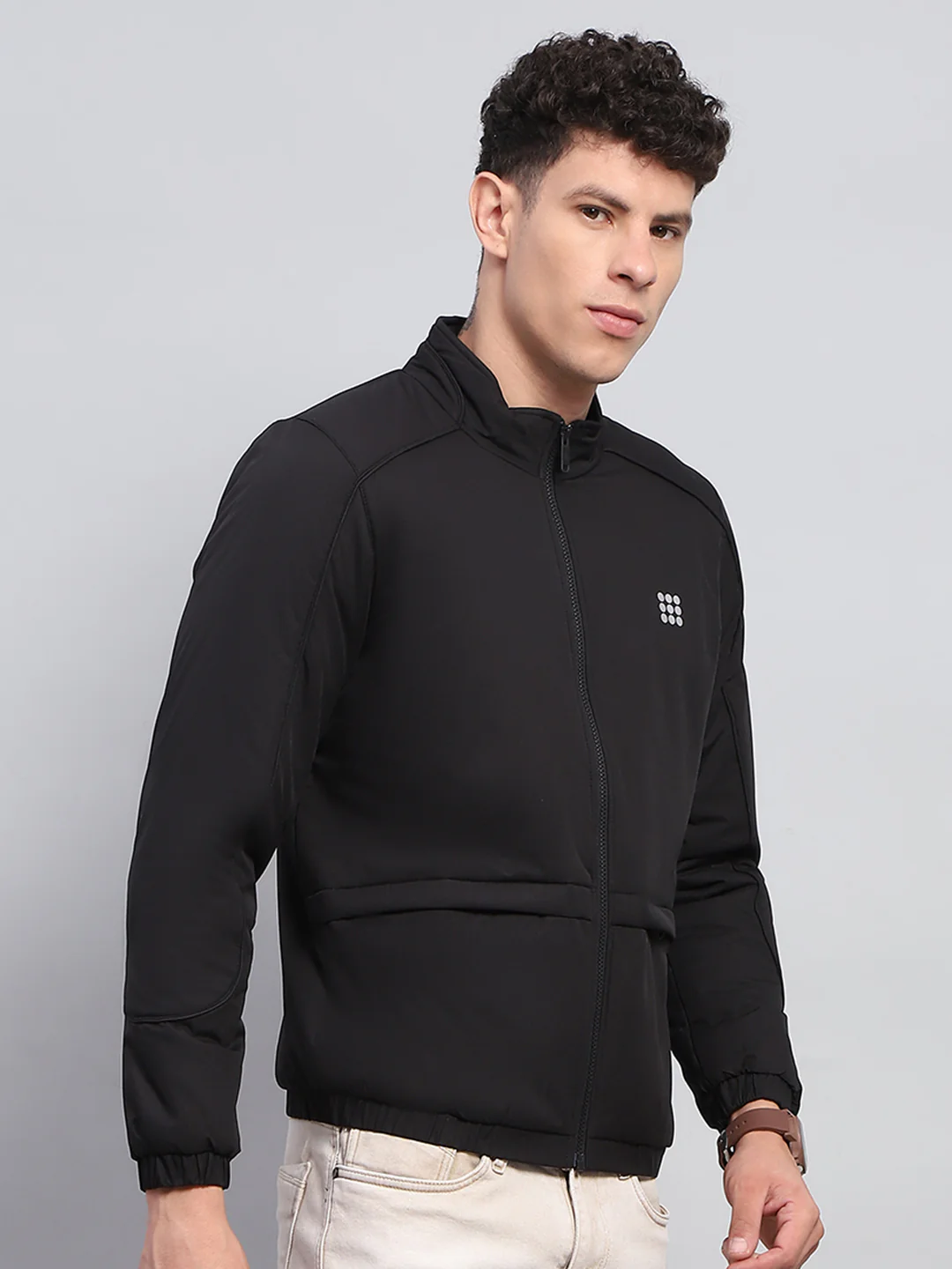 Rock.it Men Black Solid Mock Neck Full Sleeve Jacket - Image 4