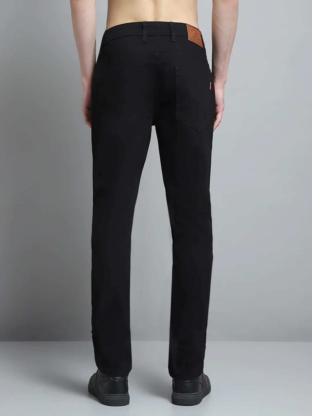 Men Black Solid Narrow Fit Denim - Image 5