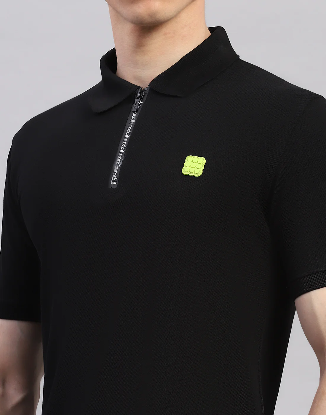 Rock.it Men Black Solid Polo Collar Half Sleeve T-Shirt - Image 6