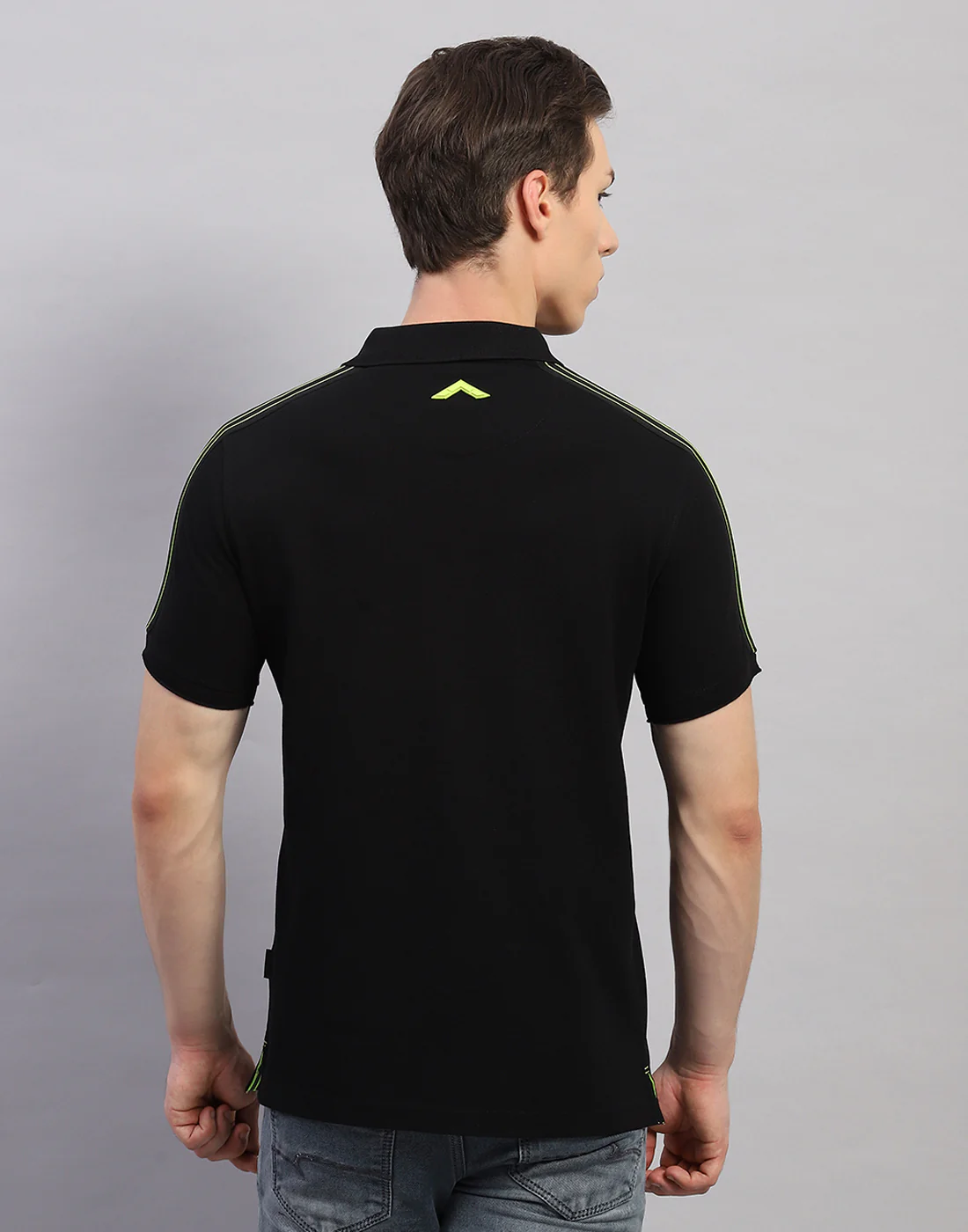 Rock.it Men Black Solid Polo Collar Half Sleeve T-Shirt - Image 5