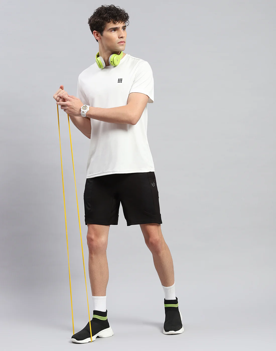 Men Black Solid Regular Fit Bermuda