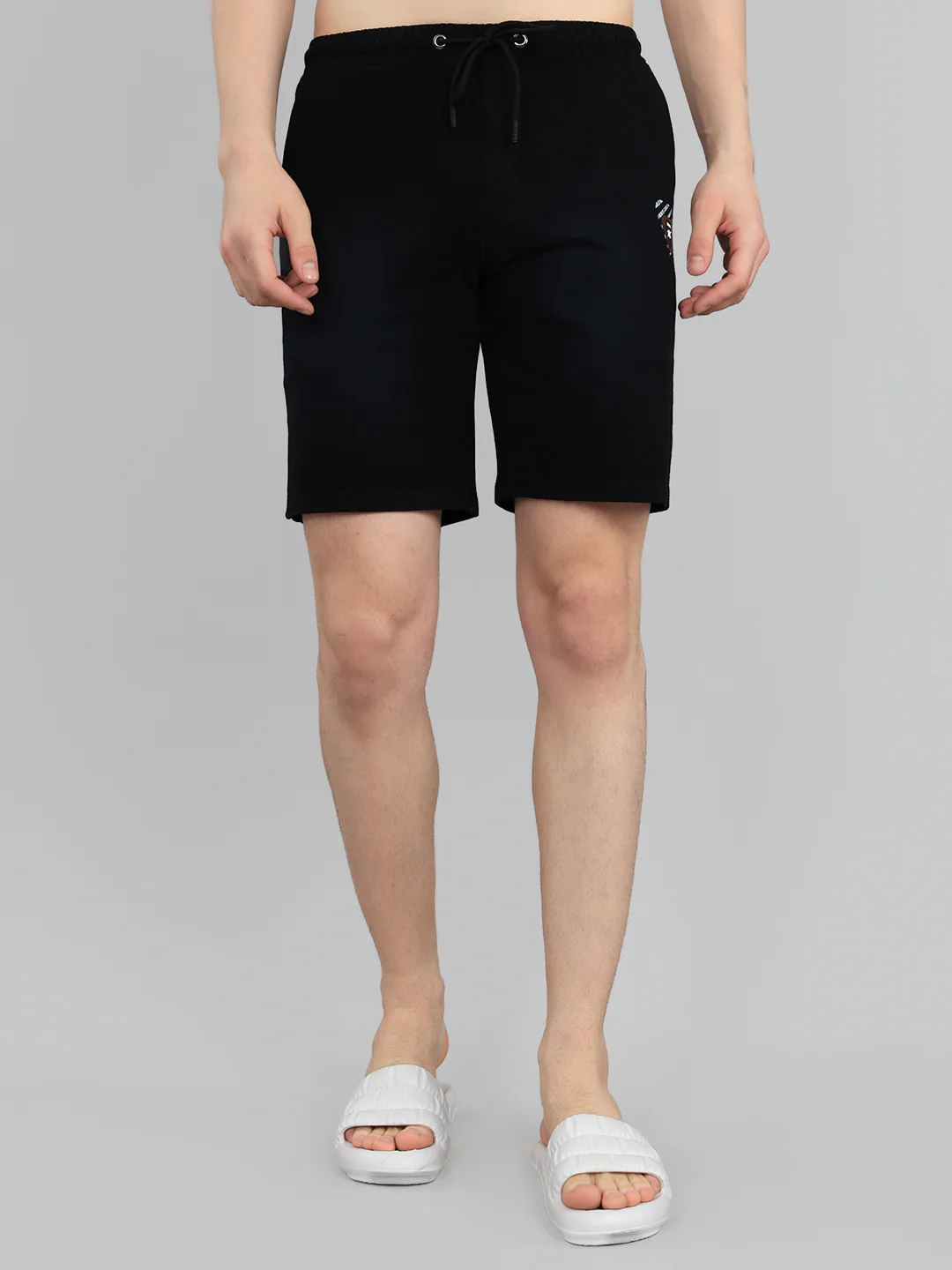 Men Black Solid Regular Fit Bermuda