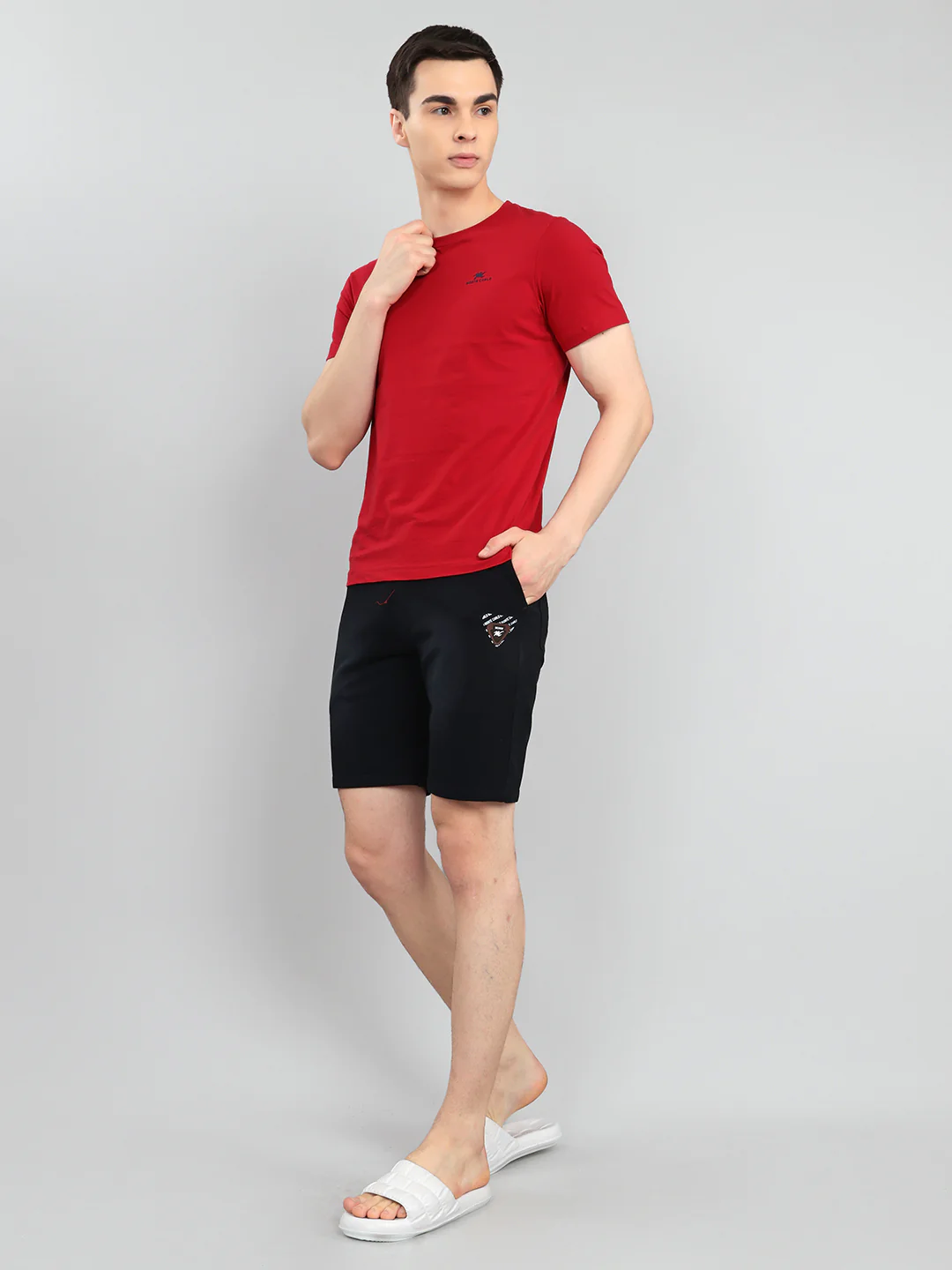Men Black Solid Regular Fit Bermuda - Image 6