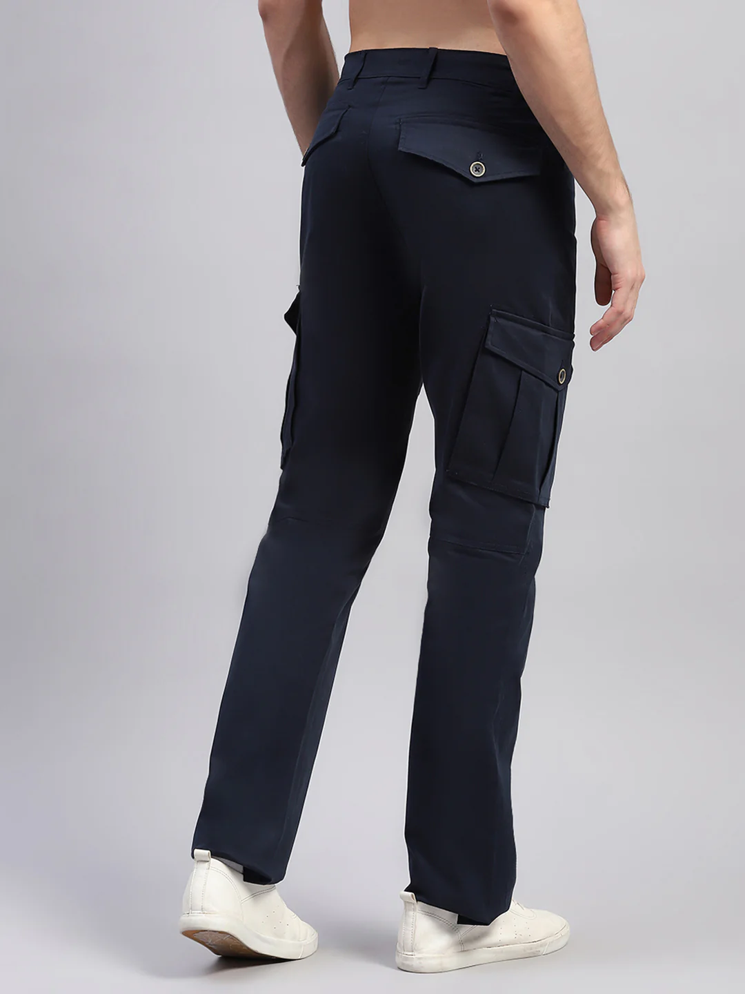 Rock.it Men Navy Blue Solid Regular Fit Cargo - Image 3