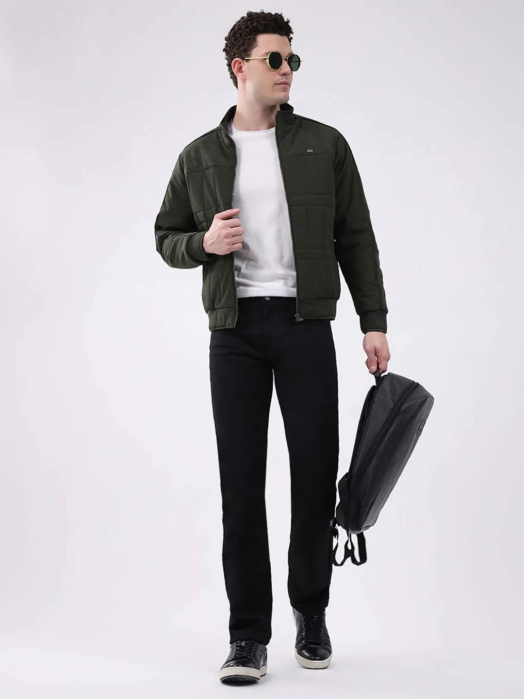 Men Black Solid Narrow Fit Denim - Image 2