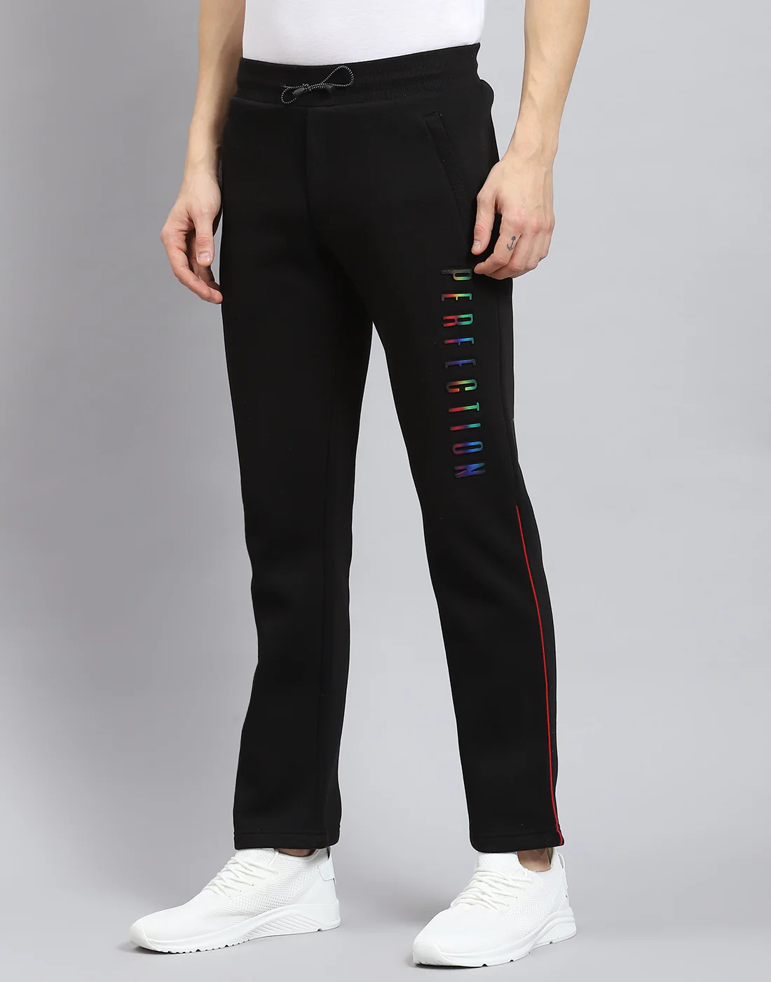 Men Black Solid Regular Fit Winter Lower - Image 4
