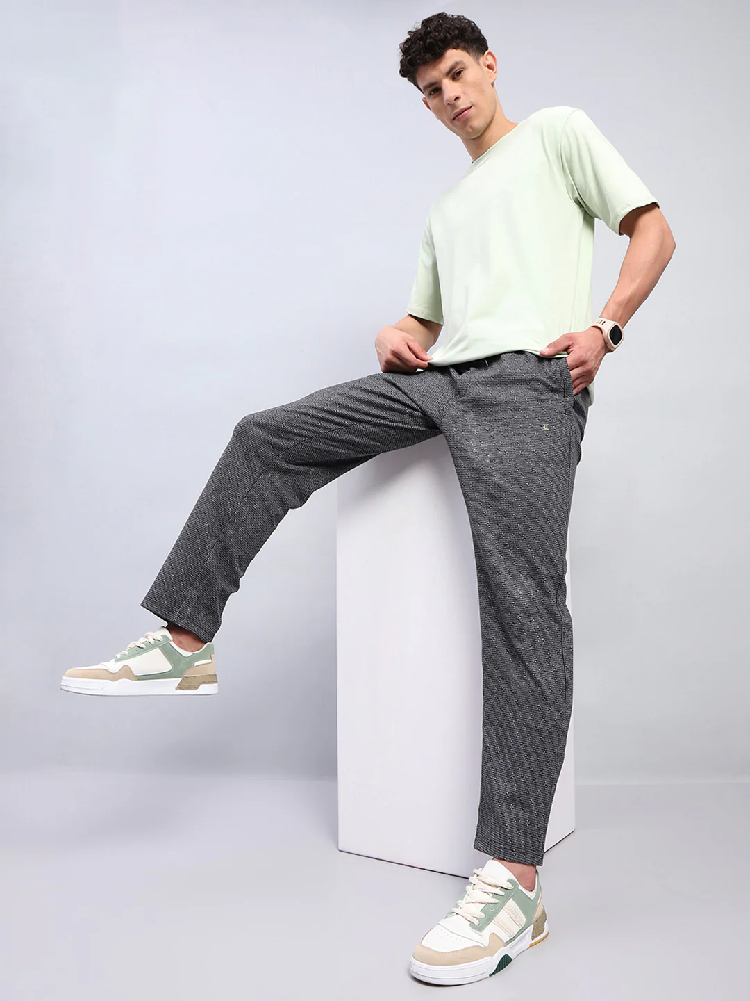 Men Black Solid Regular Fit Lower - Image 2