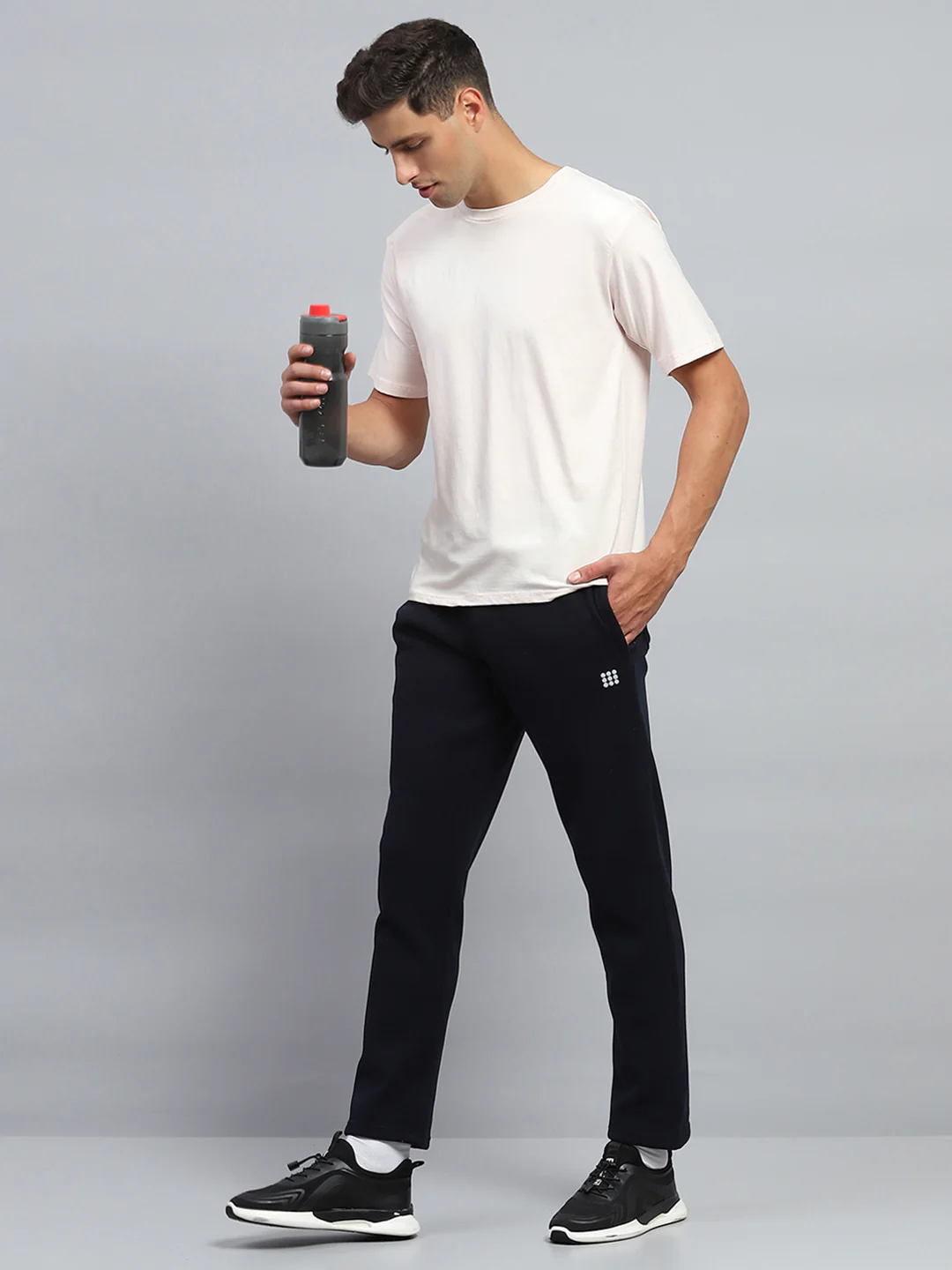 Rock.it Men Black Solid Regular Fit Lower