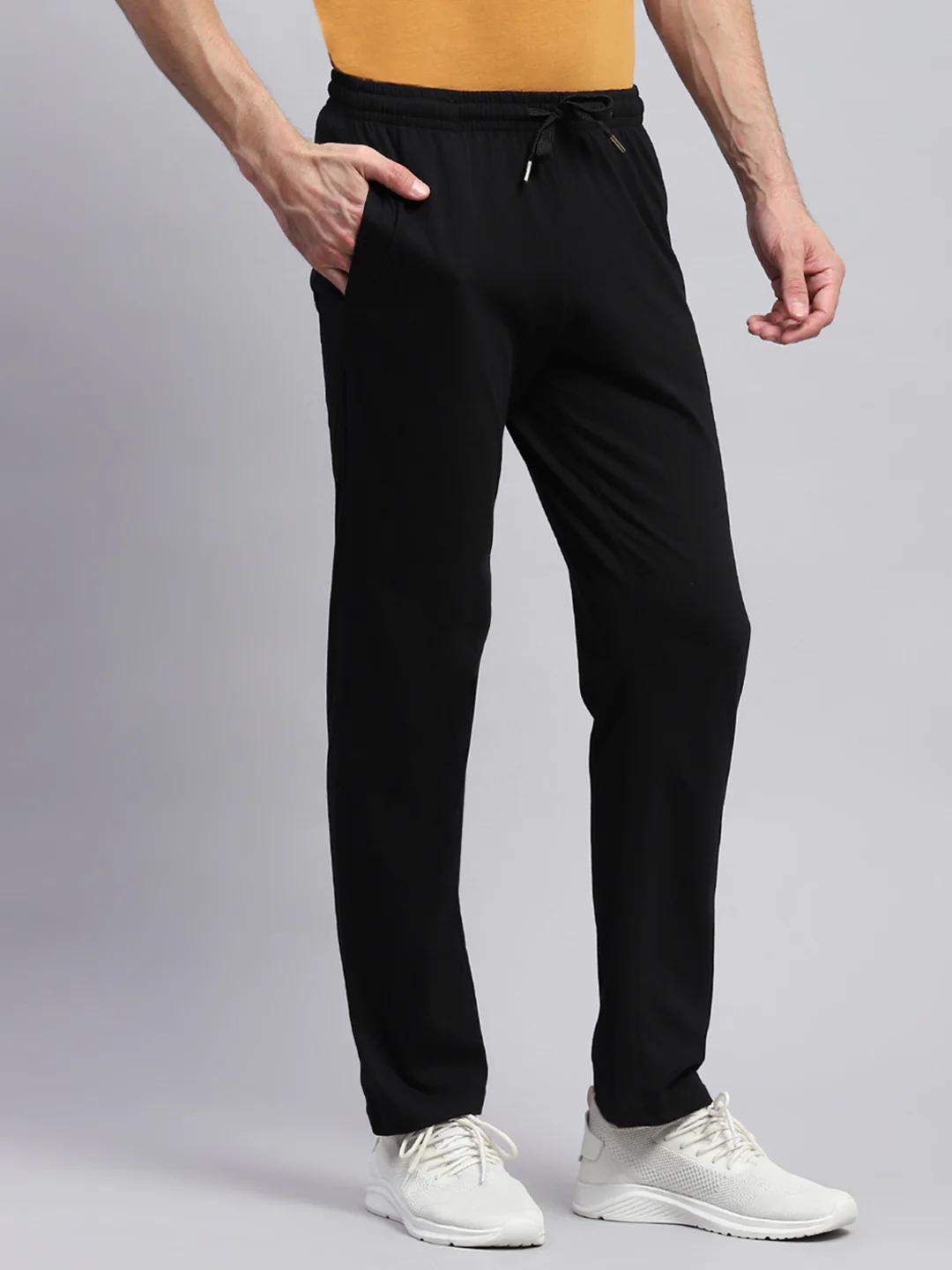 Men Black Solid Regular Fit Lower - Image 4