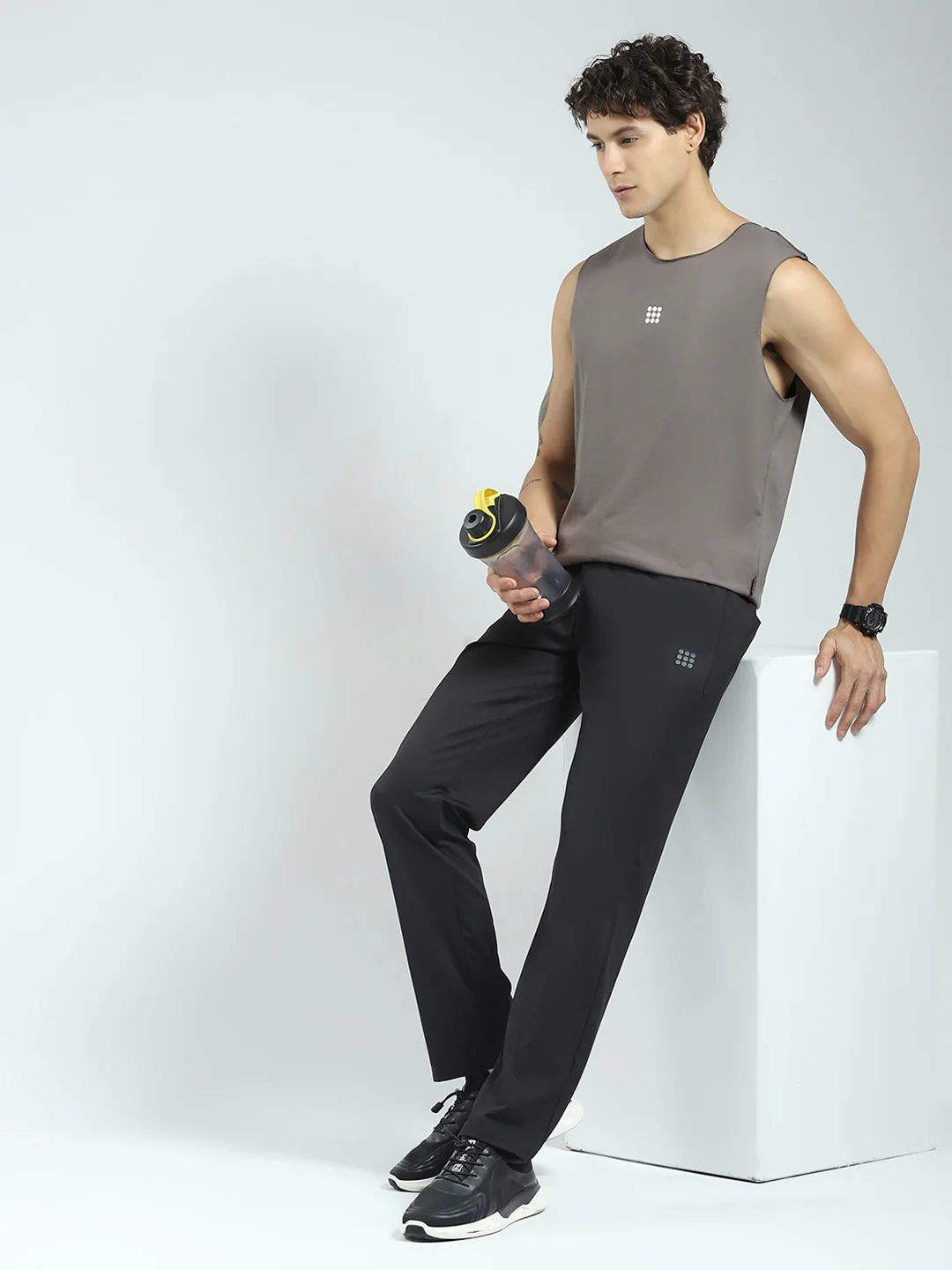 Rock.it Men Black Solid Regular Fit Lower - Image 2