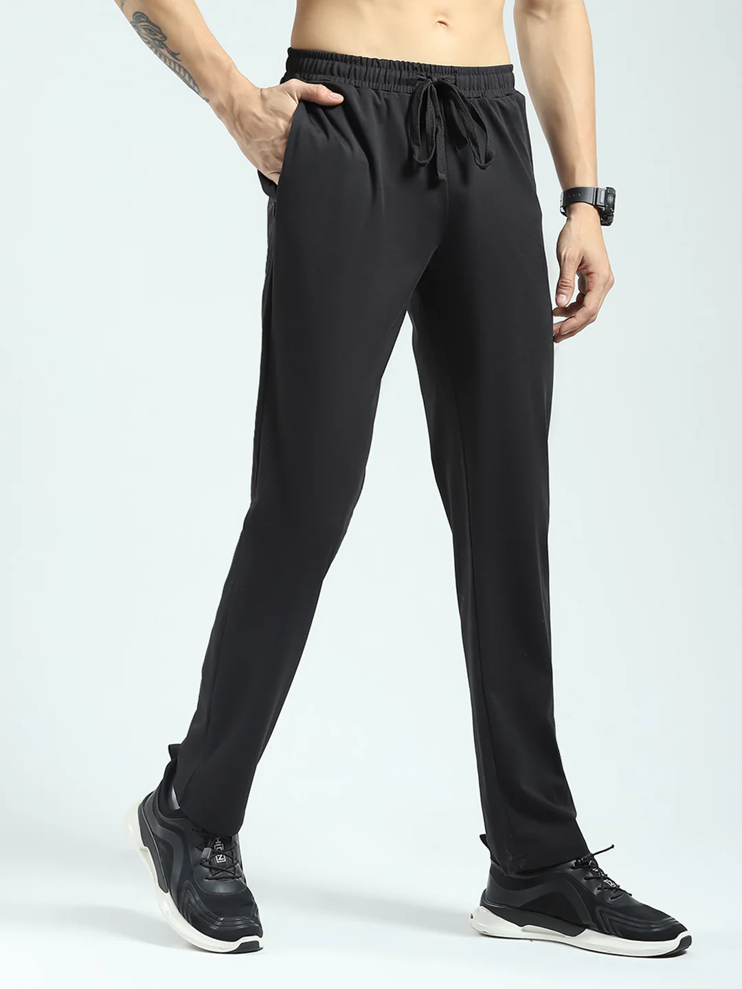 Rock.it Men Black Solid Regular Fit Lower - Image 4