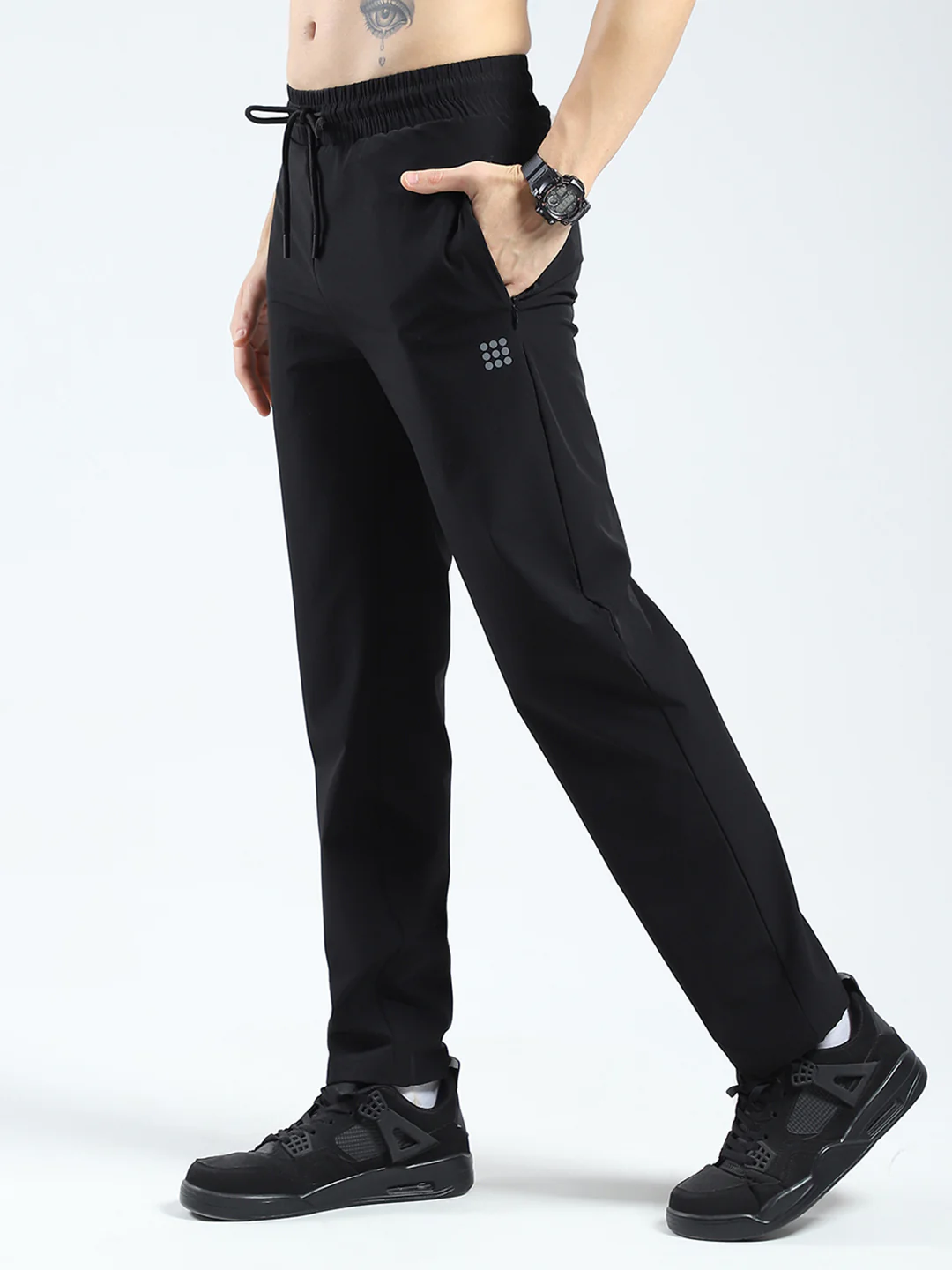Rock.it Men Black Solid Regular Fit Lower - Image 3