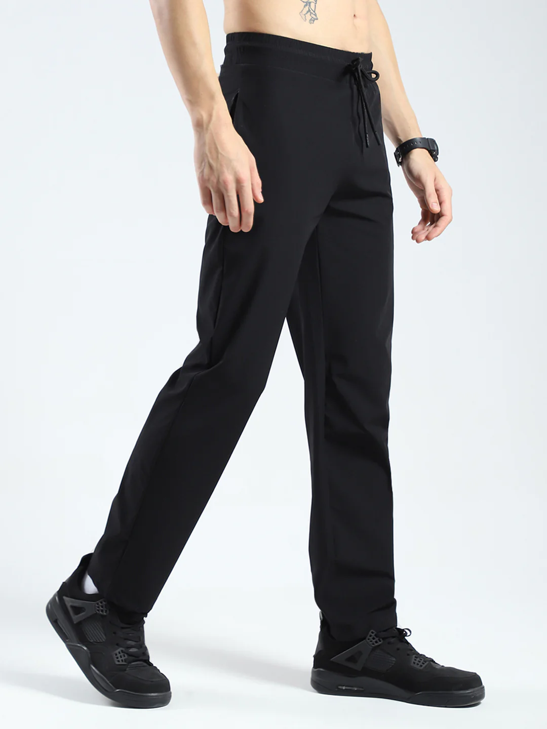Rock.it Men Black Solid Regular Fit Lower - Image 4