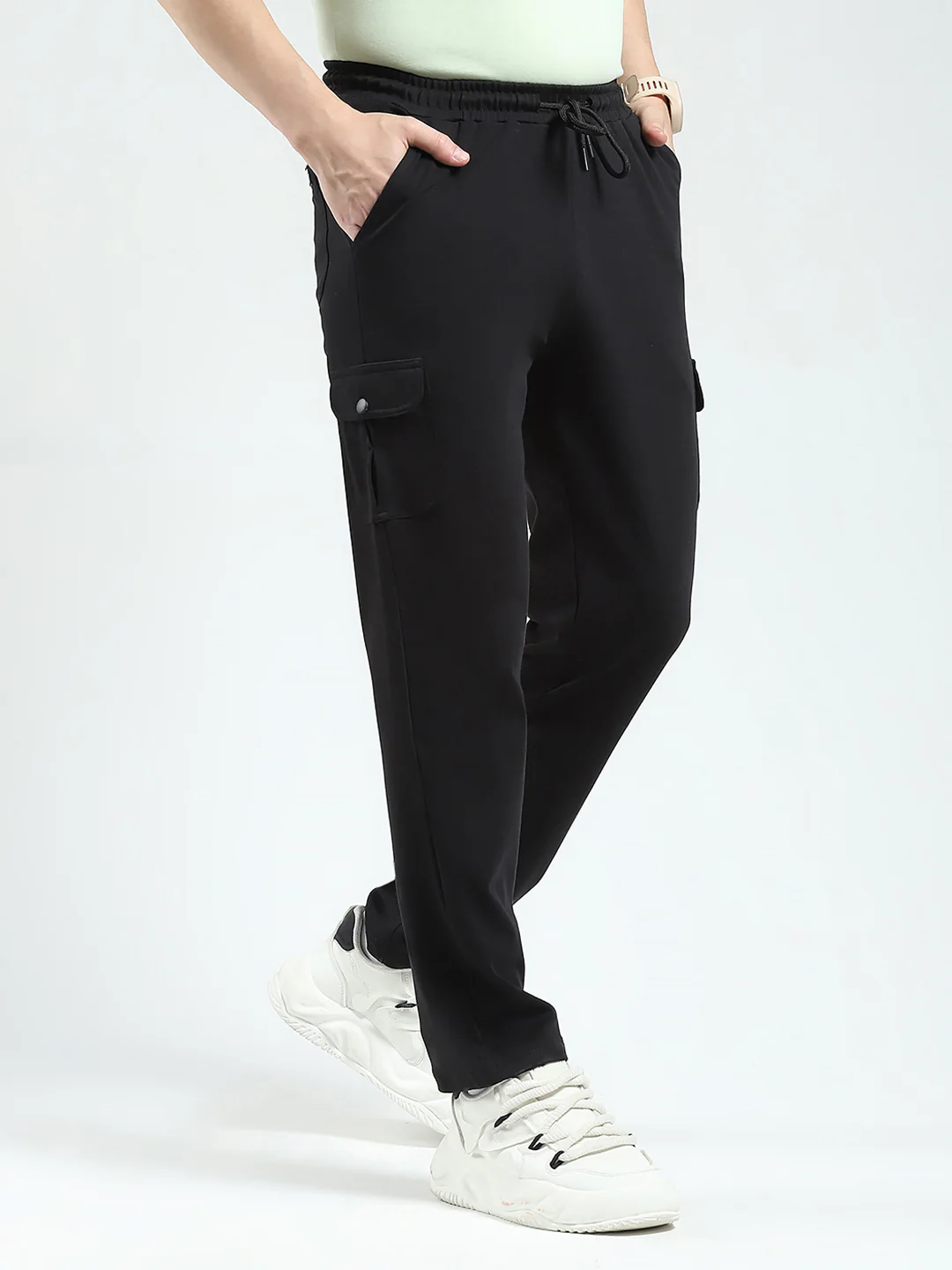 Rock.it Men Black Solid Regular Fit Lower - Image 4