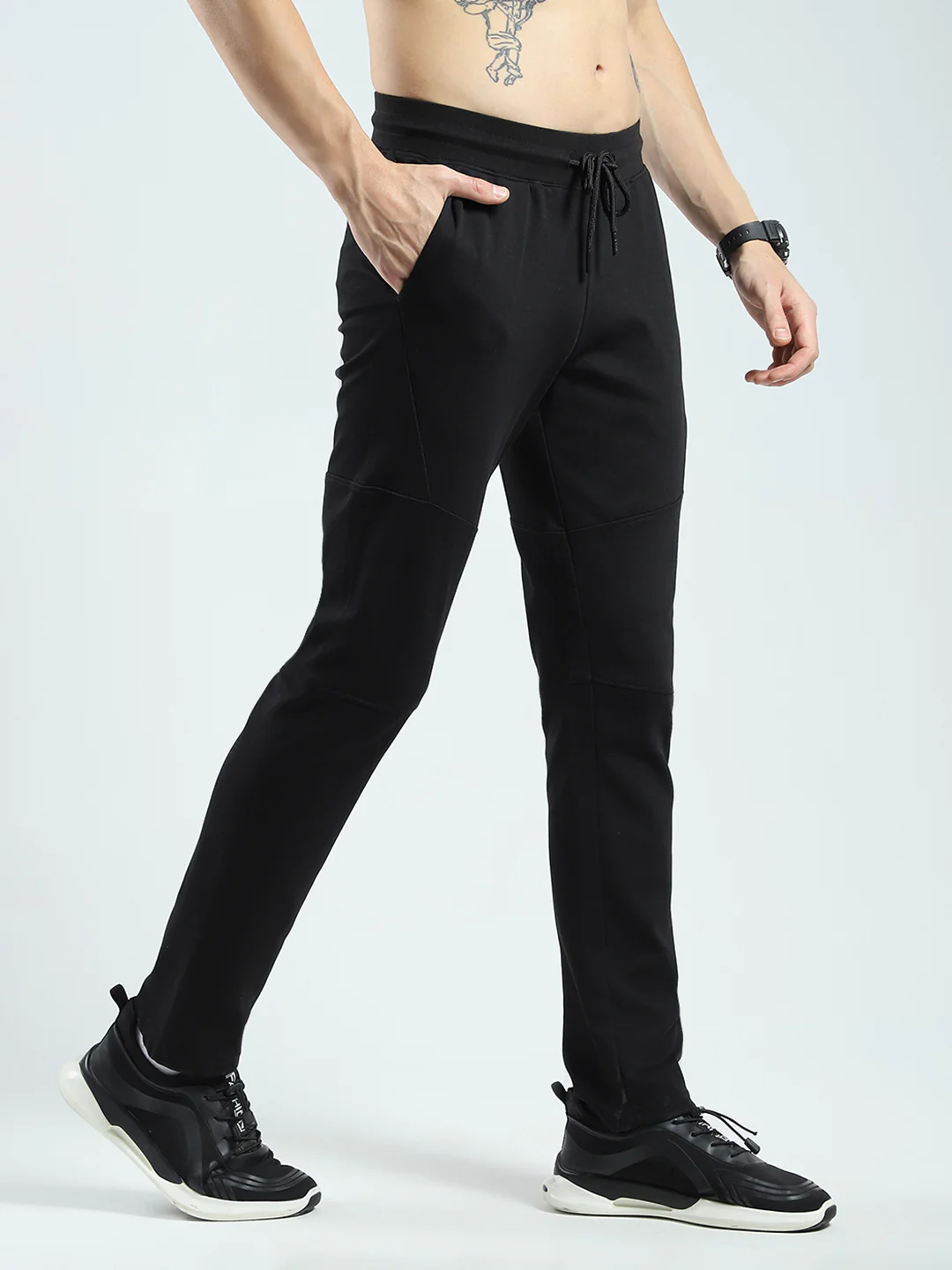 Rock.it Men Black Solid Regular Fit Lower - Image 4