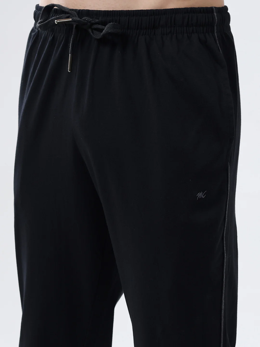 Men Black Solid Regular Fit Lower - Image 6