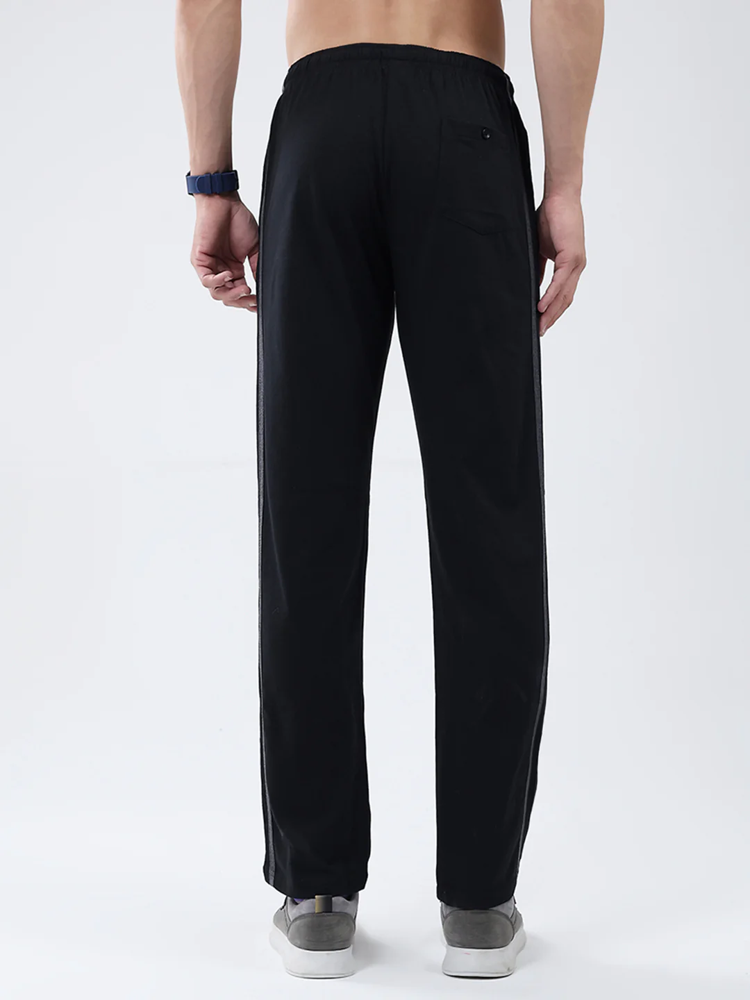 Men Black Solid Regular Fit Lower - Image 5