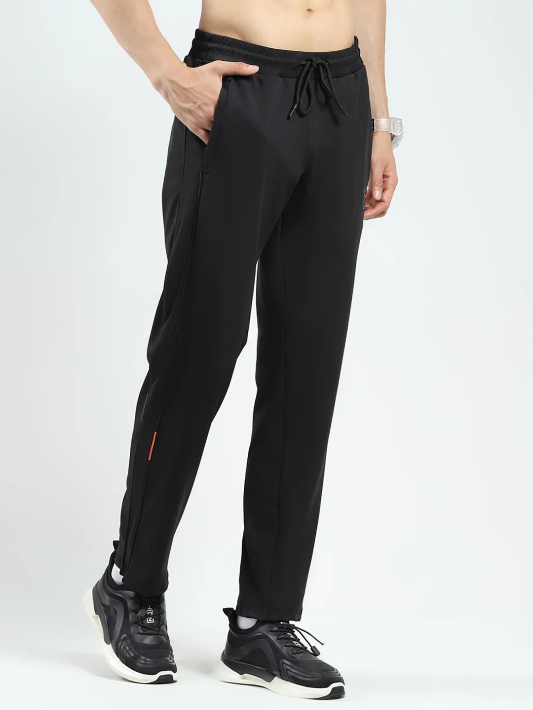 Men Black Solid Regular Fit Lower - Image 4