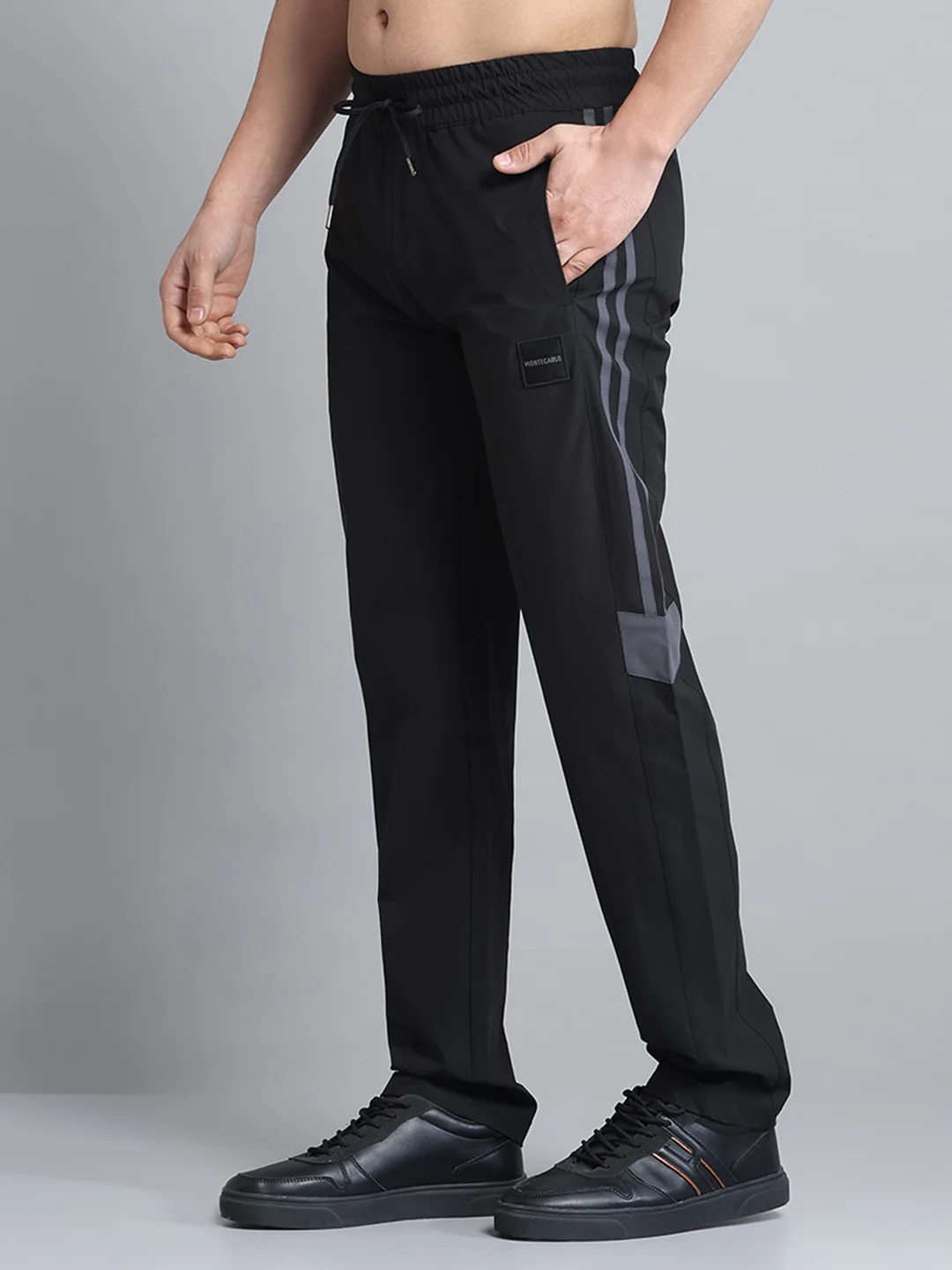 Men Black Solid Regular Fit Lower - Image 3