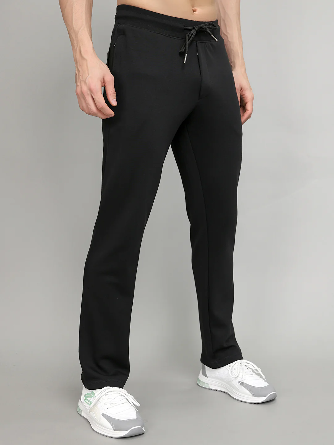 Men Black Solid Regular Fit Lower - Image 3