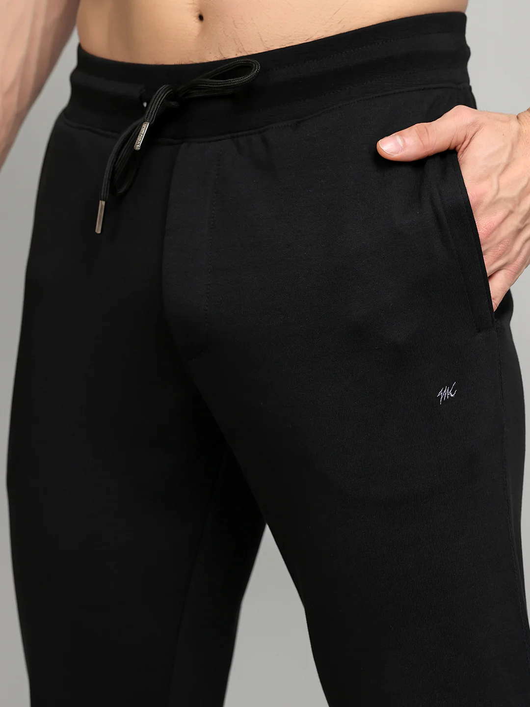 Men Black Solid Regular Fit Lower - Image 5
