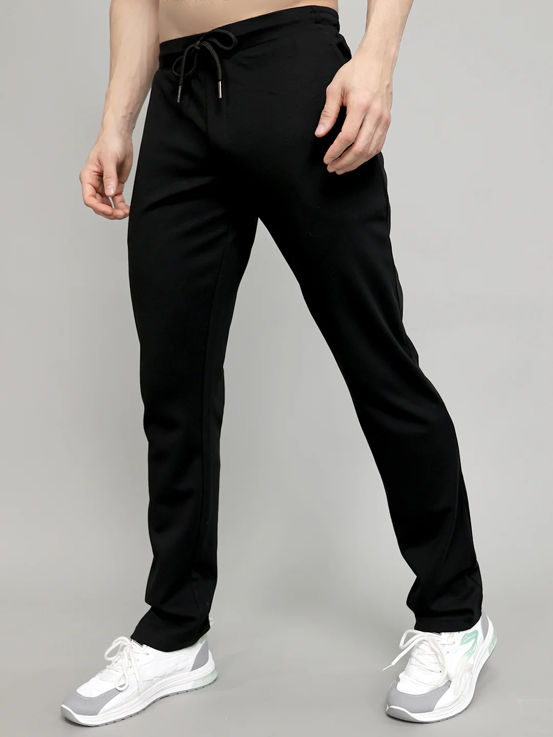 Men Black Solid Regular Fit Lower - Image 2
