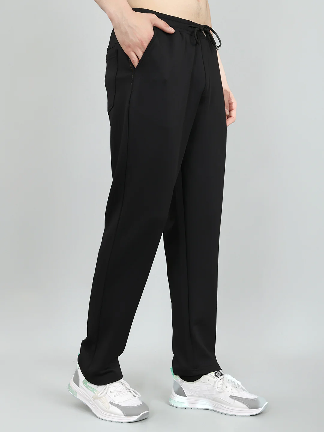 Men Black Solid Regular Fit Lower - Image 3