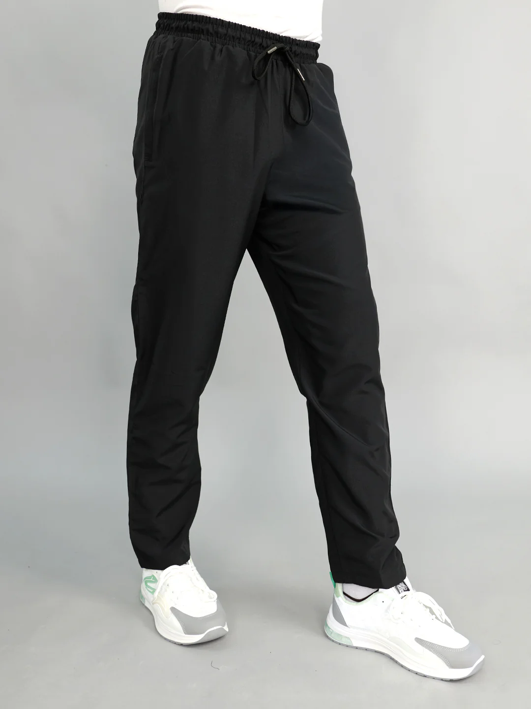 Men Black Solid Regular Fit Lower - Image 2
