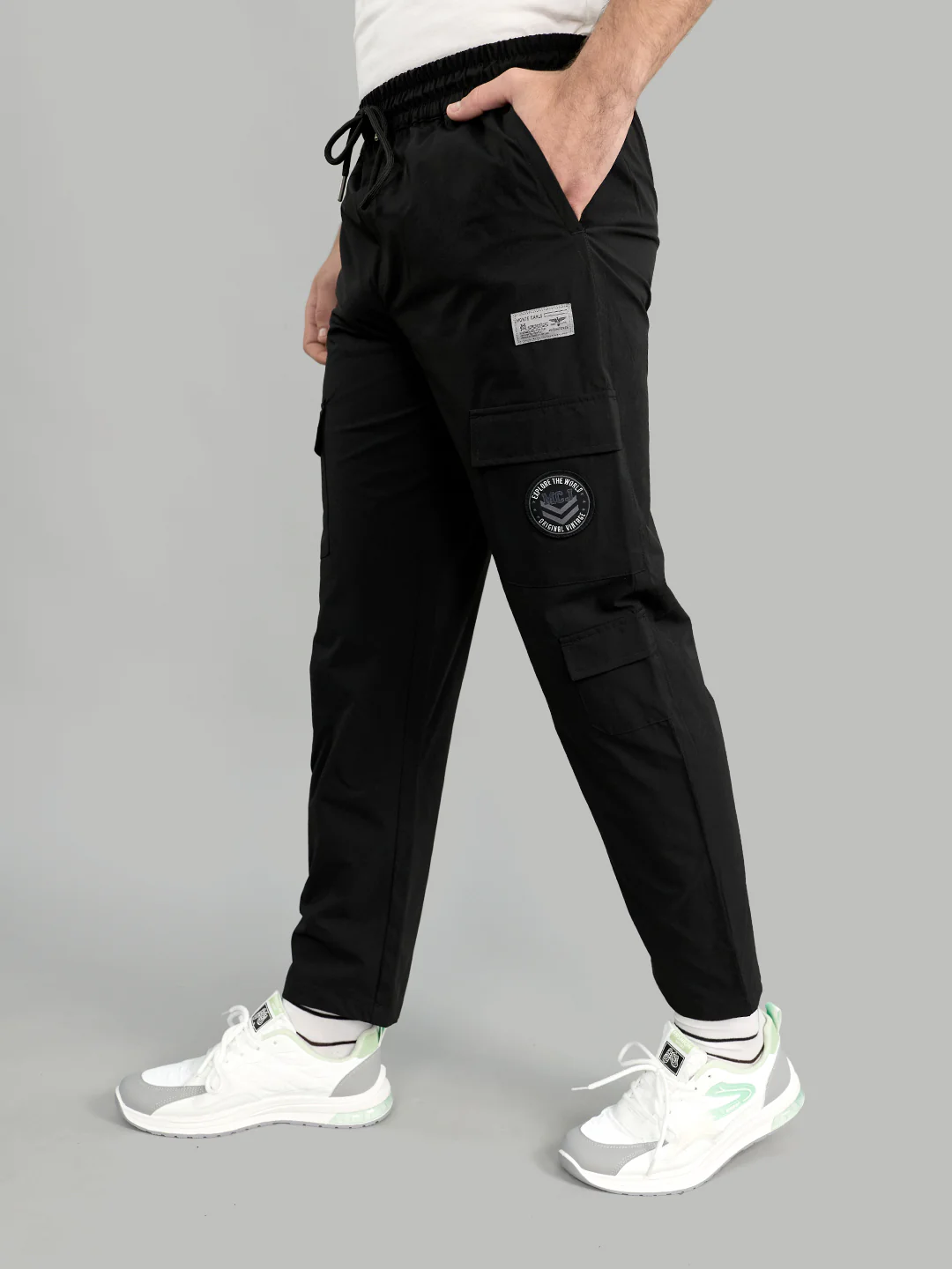 Men Black Solid Regular Fit Lower - Image 2