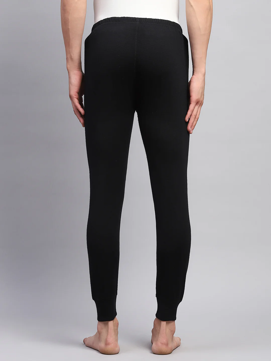 Men Black Solid Regular Fit Lower - Image 5