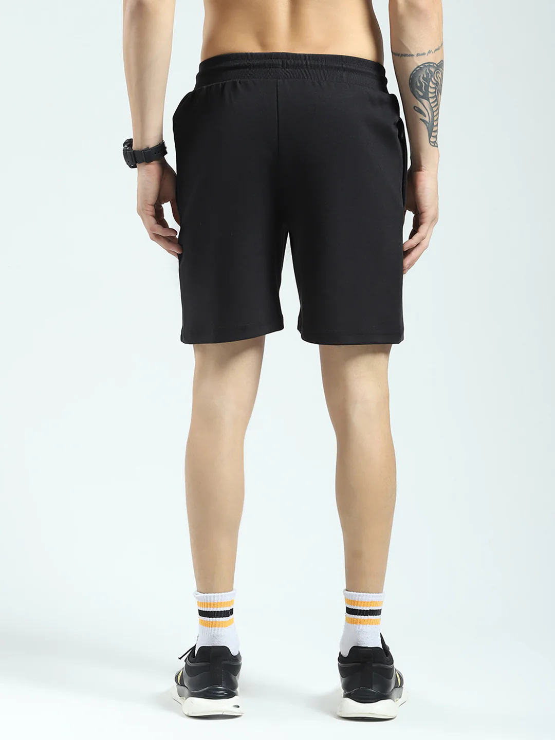 Rock.it Men Black Solid Regular Fit Shorts - Image 5