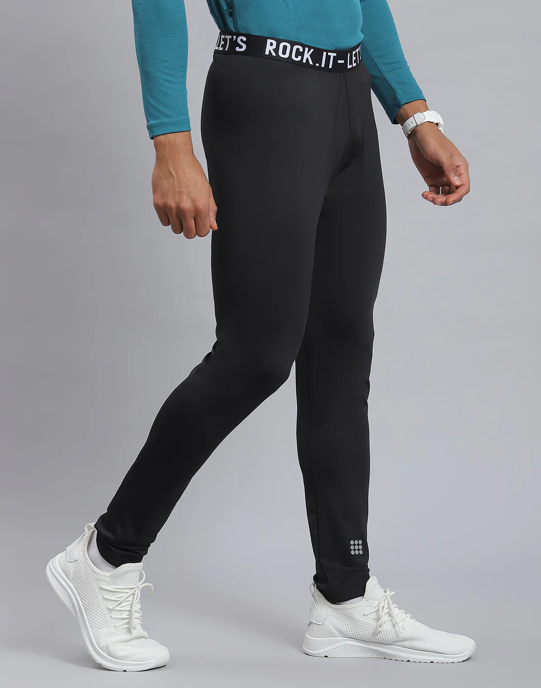 Rock.it Men Black Solid Regular Fit Tights - Image 4