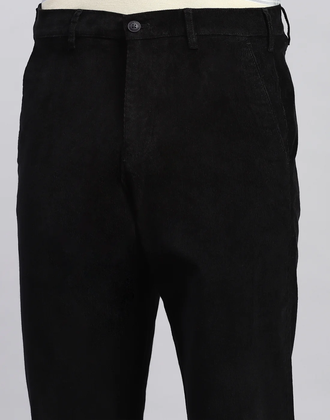 Men Black Solid Regular Fit Trouser - Image 6