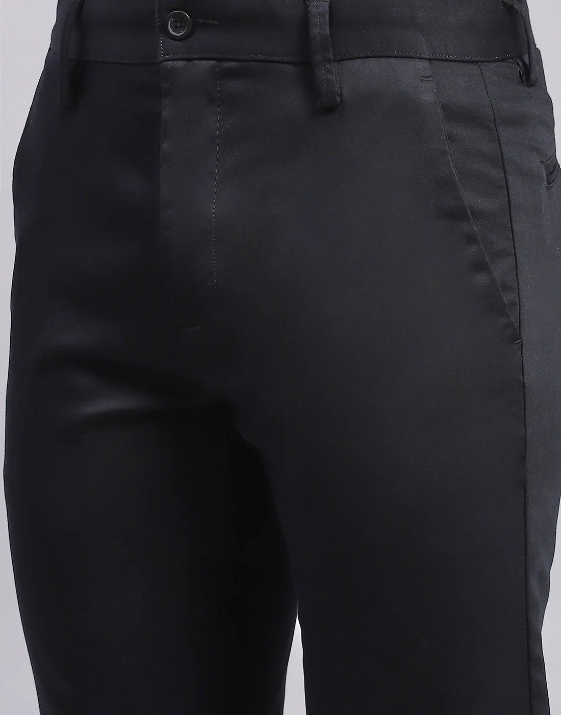 Men Black Solid Regular Fit Trouser - Image 6