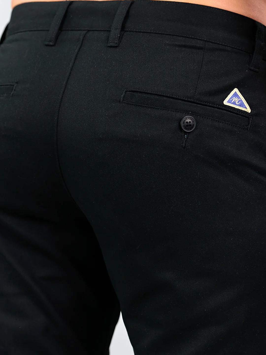 Men Black Solid Regular Fit Trouser - Image 6