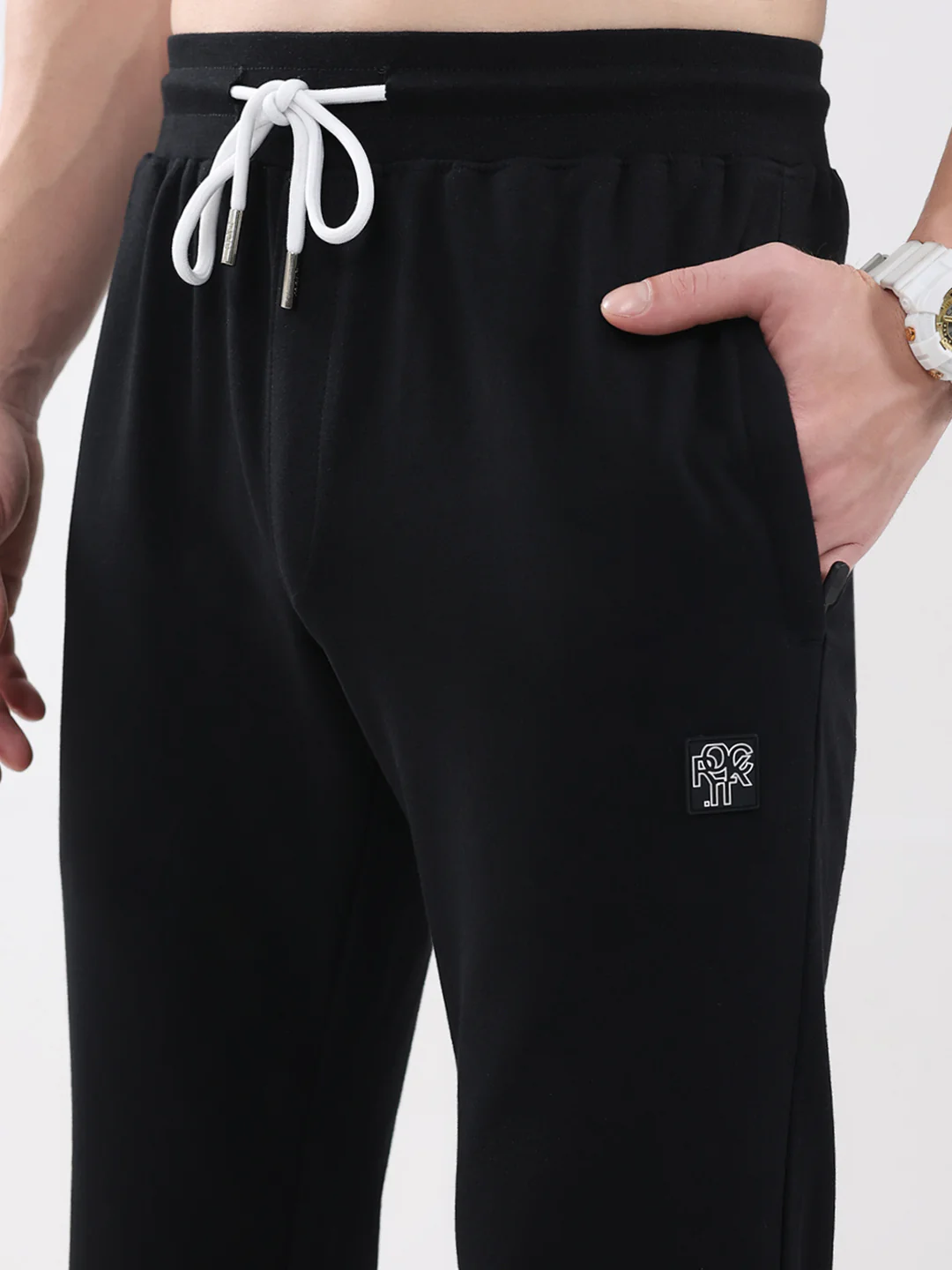 Rock.it Men Black Solid Regular Fit Winter Lower - Image 7