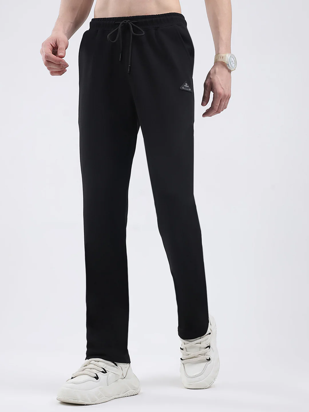 Rock.it Men Black Solid Regular Fit Winter Lower