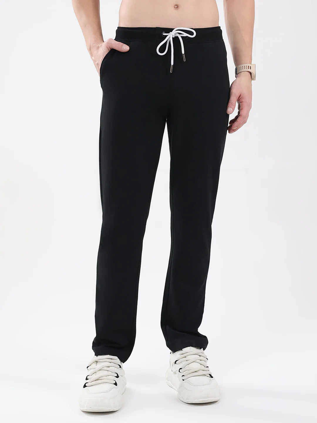 Rock.it Men Black Solid Regular Fit Winter Lower