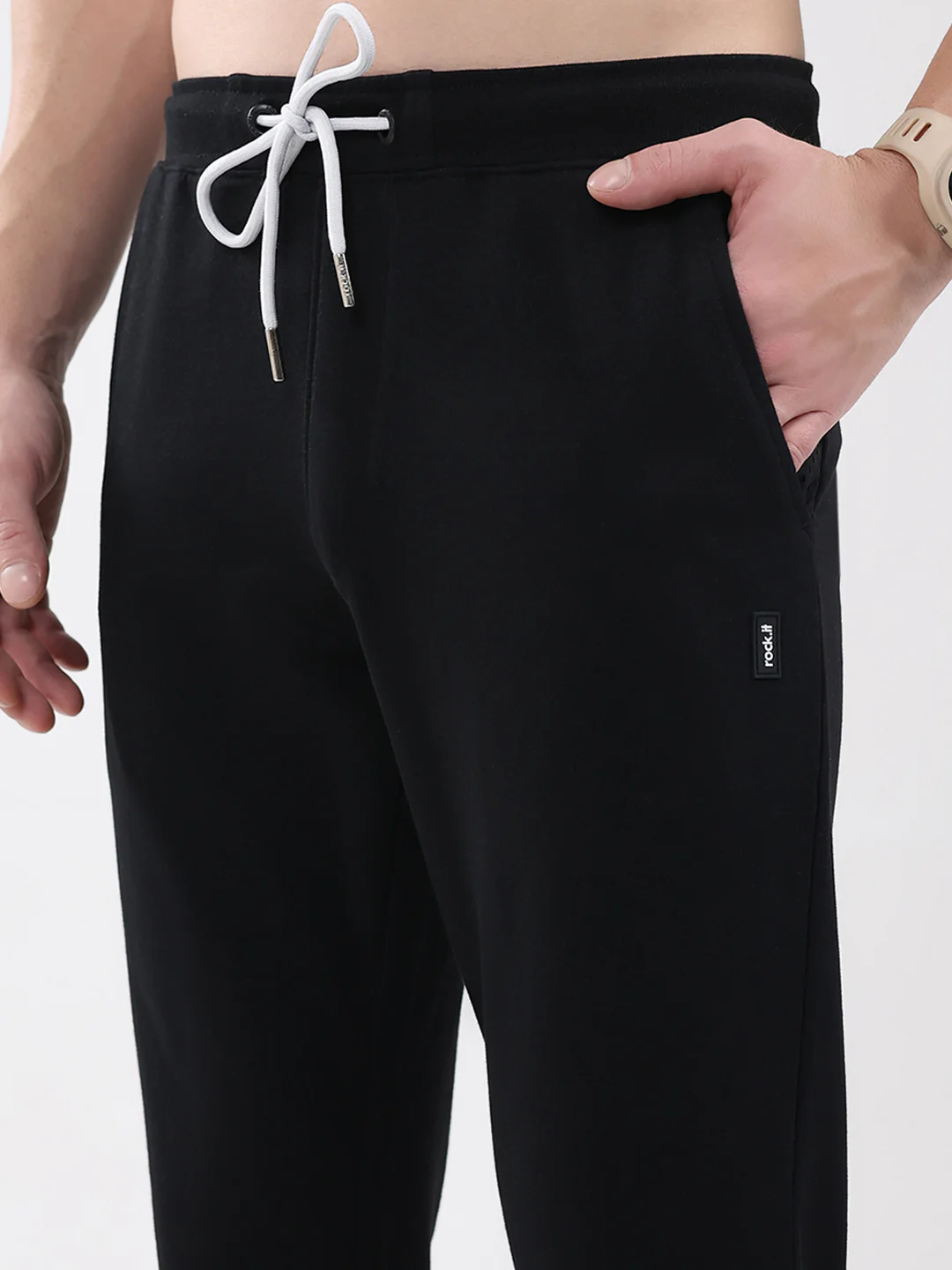 Rock.it Men Black Solid Regular Fit Winter Lower - Image 6