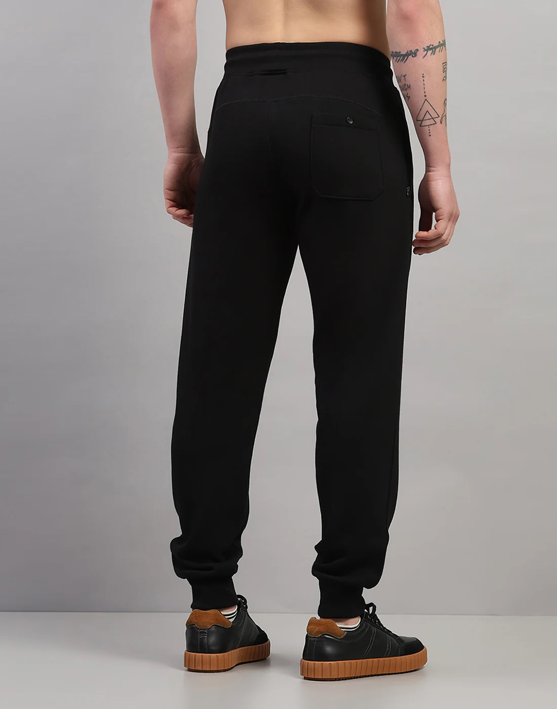 Men Black Solid Regular Fit Winter Lower - Image 4