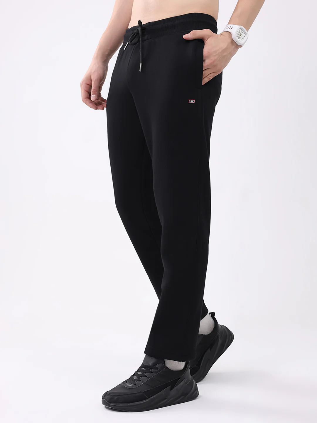 Men Black Solid Regular Fit Winter Lower - Image 3