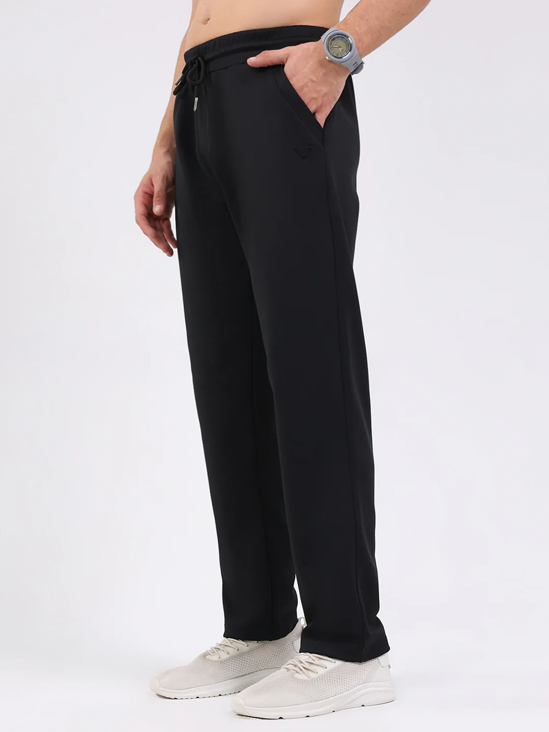 Men Black Solid Regular Fit Winter Lower - Image 3